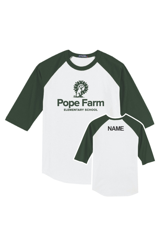 2026 Pope Farm 3/4 Sleeve Baseball Tee (Forest)