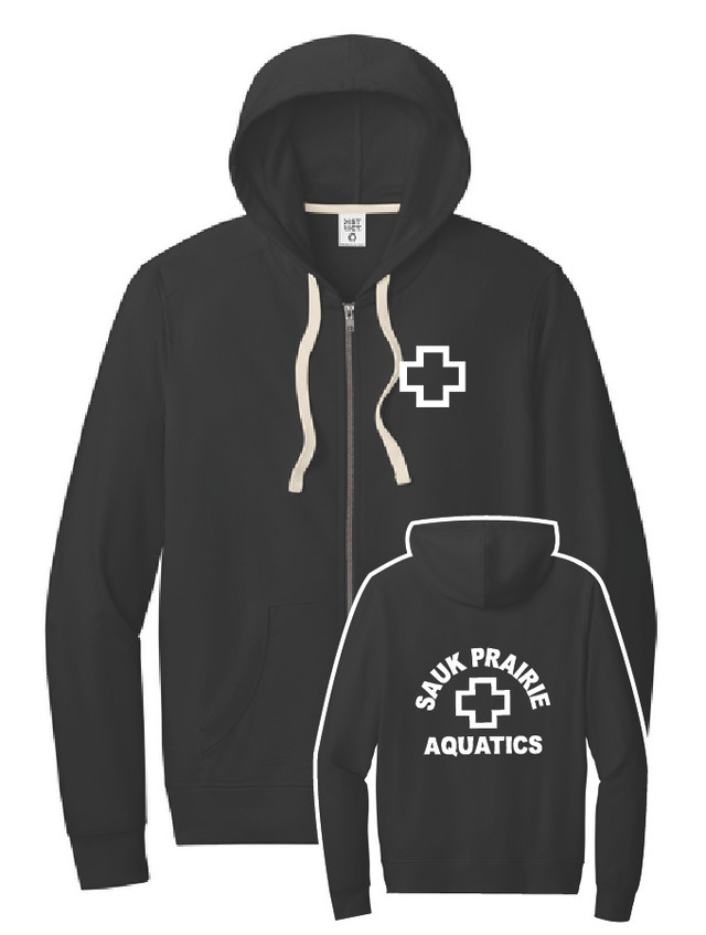 SPGuards Adult Full Zip Cotton Sweatshirt (Black_White Ink)