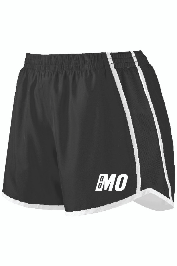 Monona Girls/Ladies Running Shorts (Black/White)