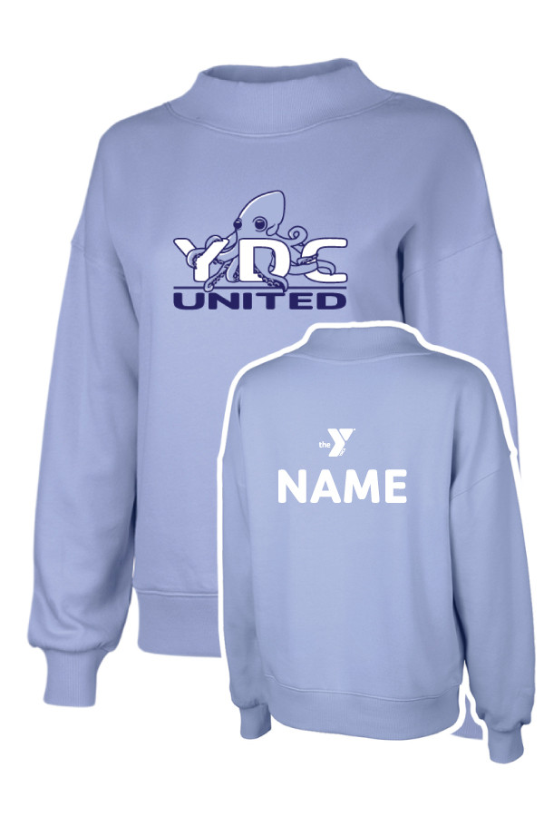 YDC Ladies Mock-Neck Crewneck Sweatshirt