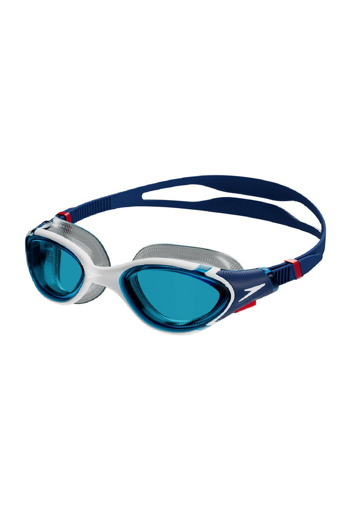 The Biofuse Reflex Goggle is intricately designed for unmatched performance. Its flexible frame contours to the face for a snug fit that's very comfortable. Swimmers will enjoy next-level visual clarity via crystal-clear anti-fog lenses with an extended peripheral view. A cushioned, comfortable and universal fit is made possible by super-soft seals with a ridged design that contours to the shape of the eyes. Adjustment is a breeze with a newly-patented push-button mechanism that allows you to customize the fit with greater precision.