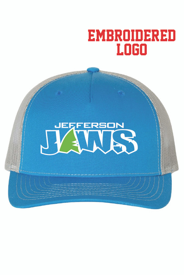 JAWS Five Panel Trucker Hat (Cobalt Blue/Grey)