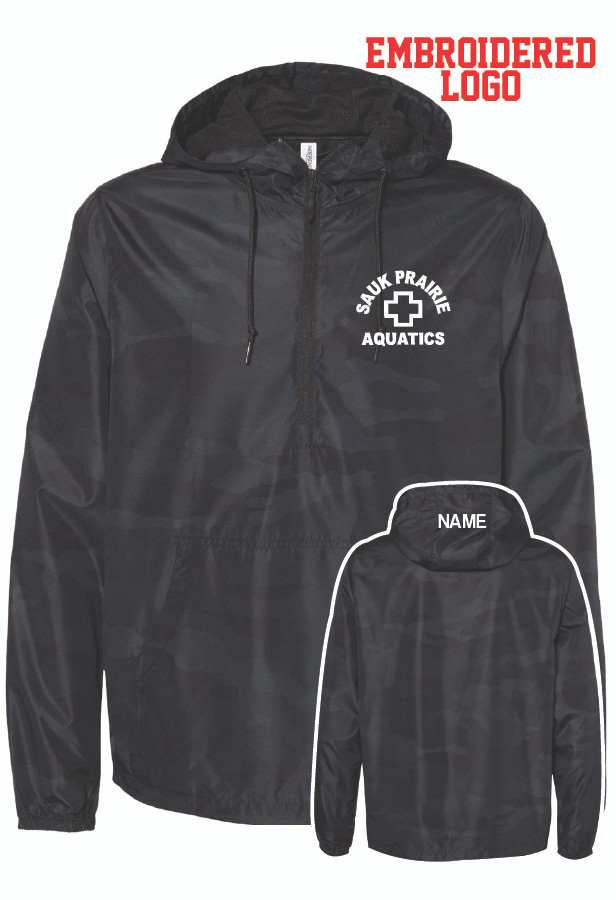 SPGuards 1/4 Zip Windbreaker Pullover (Black Camo)