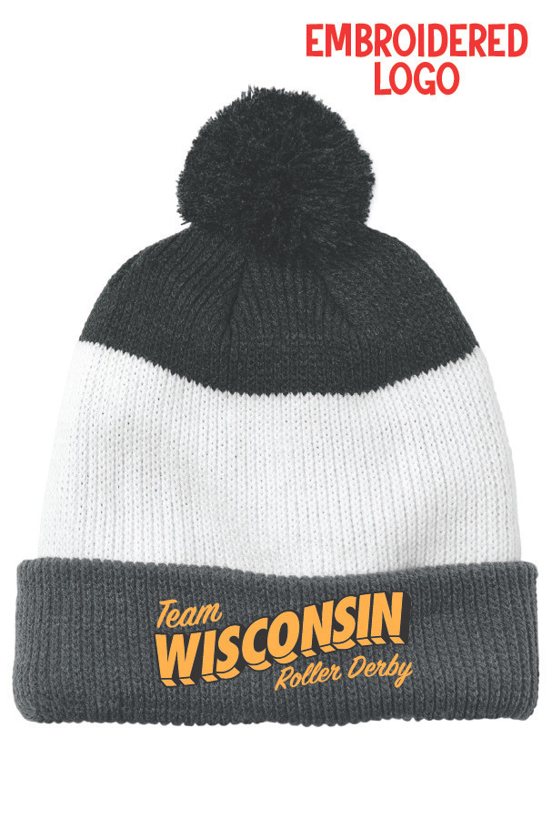 Team Wisconsin Striped Pom Hat