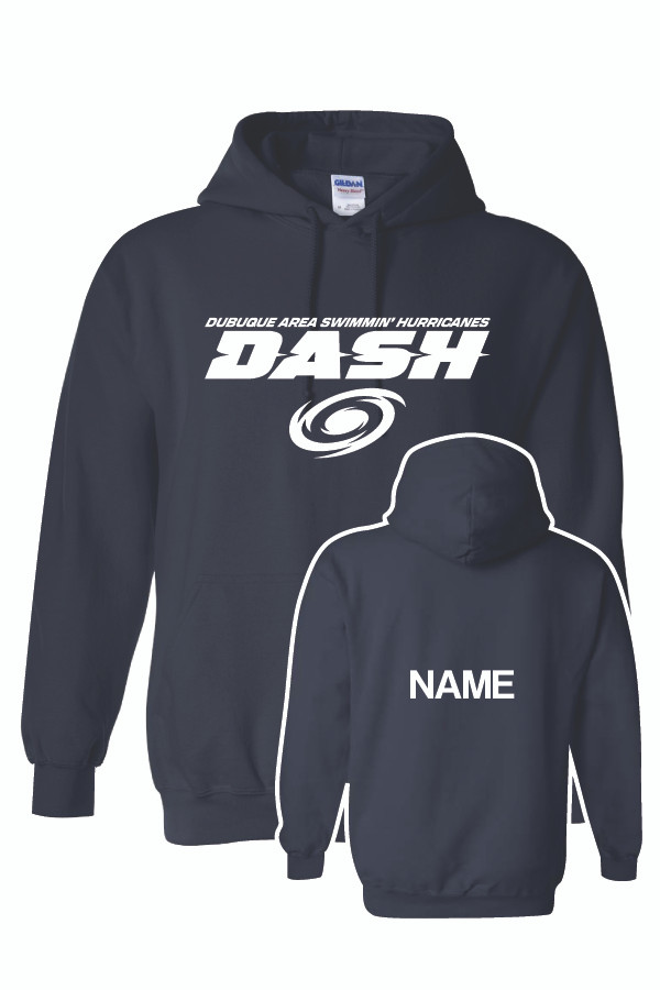 DASH Adult/Youth Gildan Cotton Hooded Sweatshirt (Navy)
