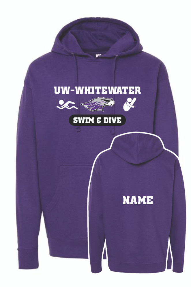 UW-Whitewater Midweight Hoodie (Purple)