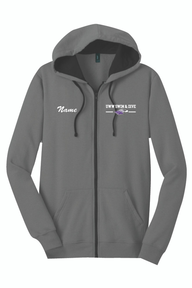 UW-Whitewater Full-Zip Hoodie (Grey)