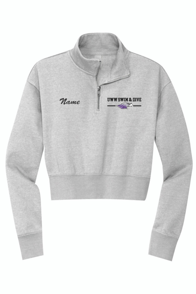 UW-Whitewater Ladies Boxy 1/4 Zip (Grey)