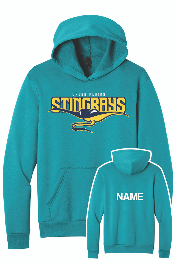 Cross Plains Cotton Hooded Sweatshirt (Bright Aqua)