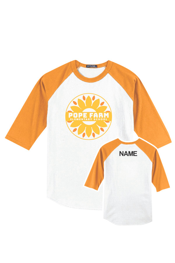 2026 Pope Farm 3/4 Sleeve Baseball Tee (Gold)