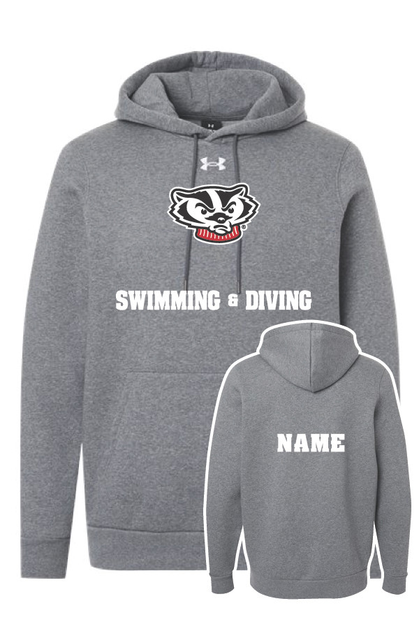 Wisconsin Swim and Dive Under Armour Sweatshirt (Grey)