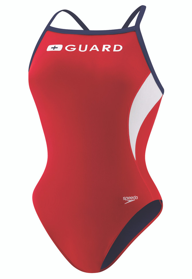 Add stylish flair to your uniform wearing this quick-drying swimsuit specially created for active lifeguards. It's engineered for performance thanks to Endurance Lite construction that offers a chlorine-resistant fabric with four-way stretch to resist sagging and bagging. A higher-cut leg and an updated back design result in improved freedom of motion for more comfort in the water.

Speedo Guard Collection is designed for the active lifeguard - inspired by those who save lives
Endurance Lite® has all the performance properties of our Endurance+ fabric in a 10% lighter weight that won't weigh you down in the water
Lightweight and quick drying - resists sagging, bagging, fading and snagging
Energy back features slightly thinner straps reinforced with overlap binding for extra durability and a more open back that delivers outstanding range of motion
100% chlorine resistant and lasts 20 times longer than regular spandex
Four-way stretch