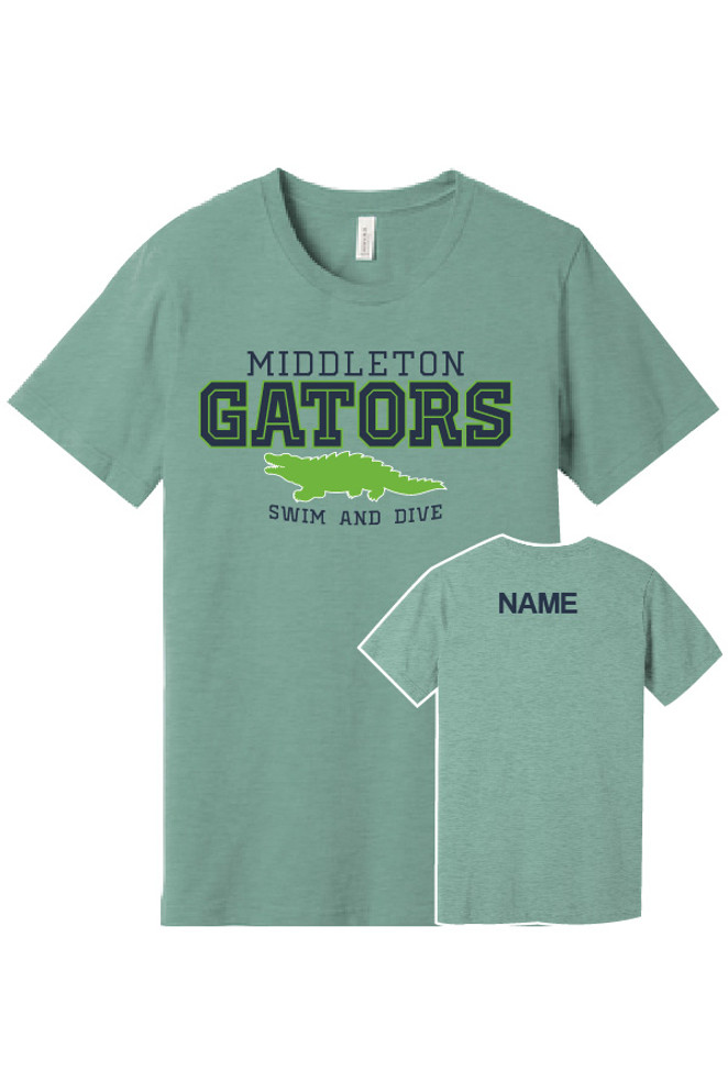 Middleton Gators Bella + Canvas Adult Softstyle T-Shirt (Hth. Prism Blue)