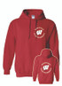 UW Swim Club Gildan Cotton Hooded Sweatshirt (Red)