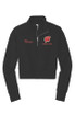 Wisconsin Swim and Dive Ladies Boxy 1/4 Zip Pullover (Black)