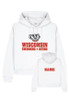 Wisconsin Swim and Dive Ladies Hooded Sweatshirt (White)