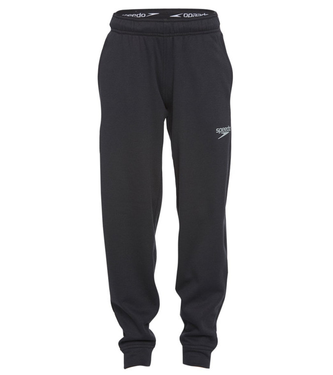 Stay comfy while you travel to your meet in the Speedo Youth Team Pant.

Features
Youth team sweatpants.
Solid.
Soft touch fabric.
Thermal brushed on the inside.
Logo accent.
Details
Fabric: 76% Polyester, 24% Cotton.
Care: Machine washable.
Closure: Pull on.
Fit: Standard.
Length: Ankle length.