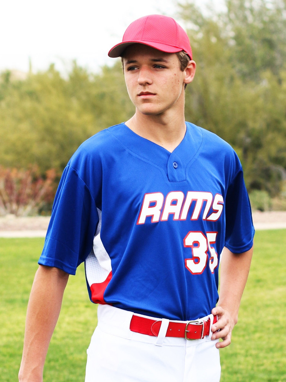 Youth Pull Hitter One-Button Baseball Jersey - All Sports Uniforms