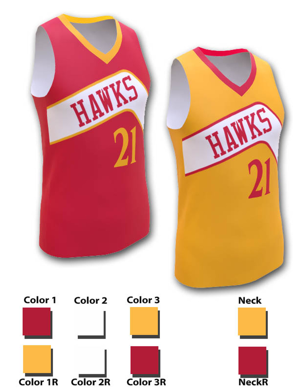 Basketball Uniform Sublimated Hawks
