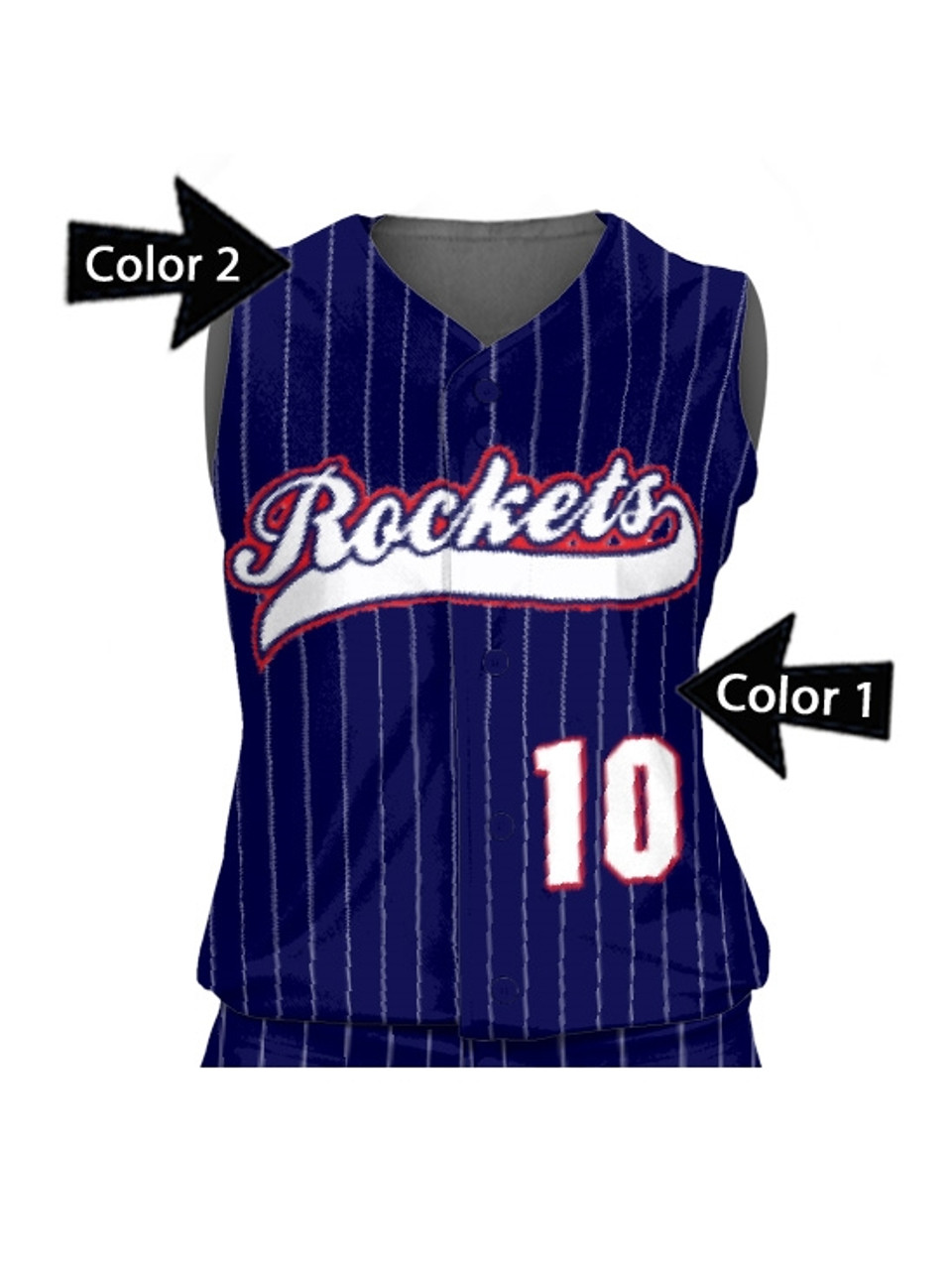 1066 | Pinstripes Full Dye Sublimation Softball Jersey (lettering included)