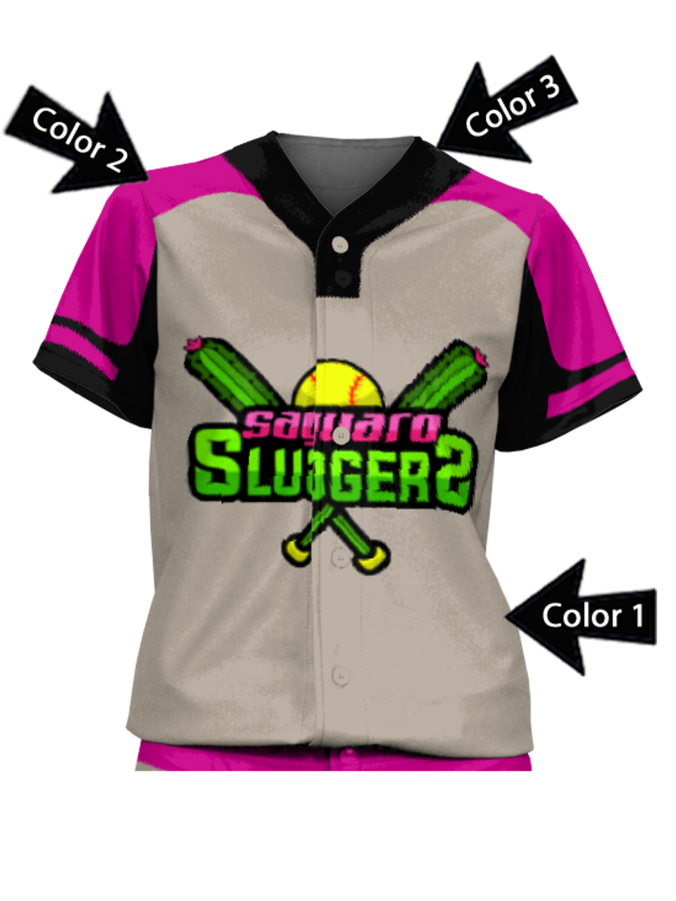  Custom Baseball Jersey Pink Color Button Down Short