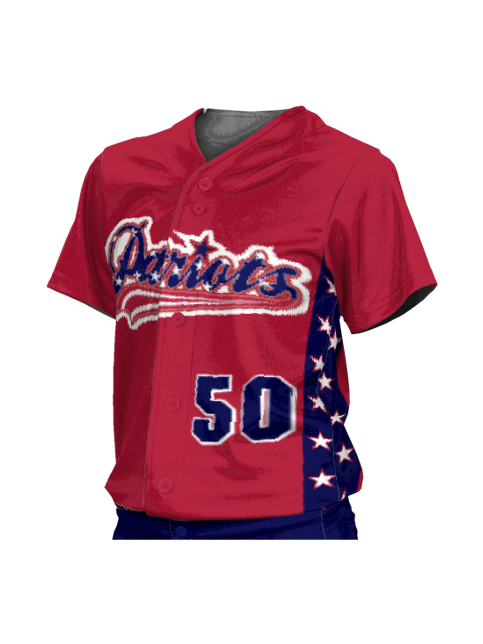 Control Series Premium - Womens/Girls Stars Custom Sublimated Button Front Softball Jersey