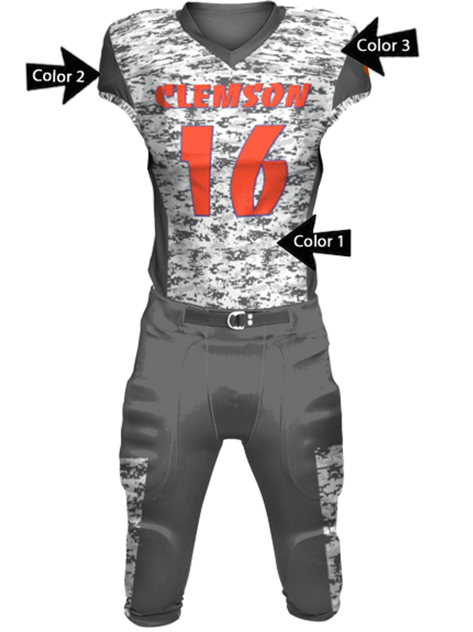 Tiger Camo Black Custom Football Jerseys for Youth & Adults | YoungSpeeds Jersey