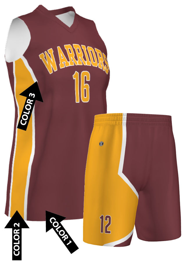 Quick Ship Womens/Girls "Zone Press" Custom Sublimated Basketball Uniform