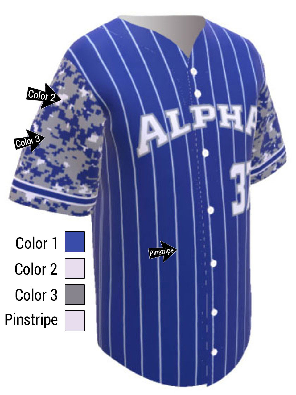 Control Series Premium - Adult/Youth All Star Custom Sublimated Button  Front Baseball Jersey