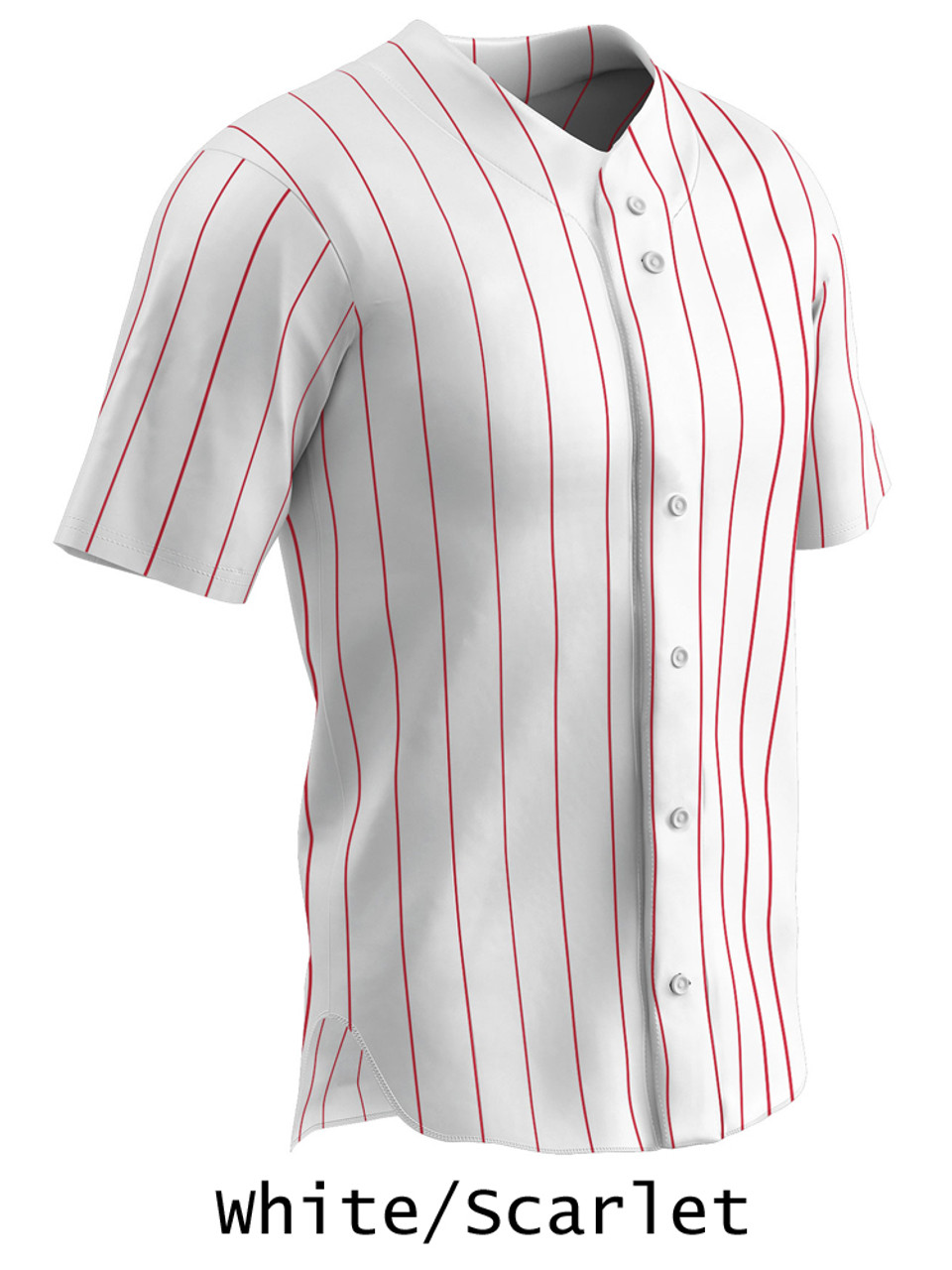 Youth & Adult Red Button Front Baseball Jersey - Blank Jerseys