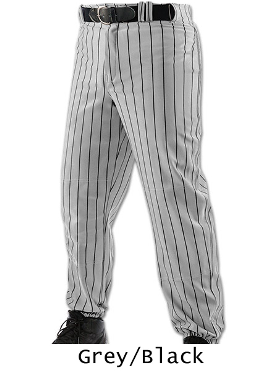 Youth & Adult Pinstripe Button Front Baseball Jersey – White/Royal
