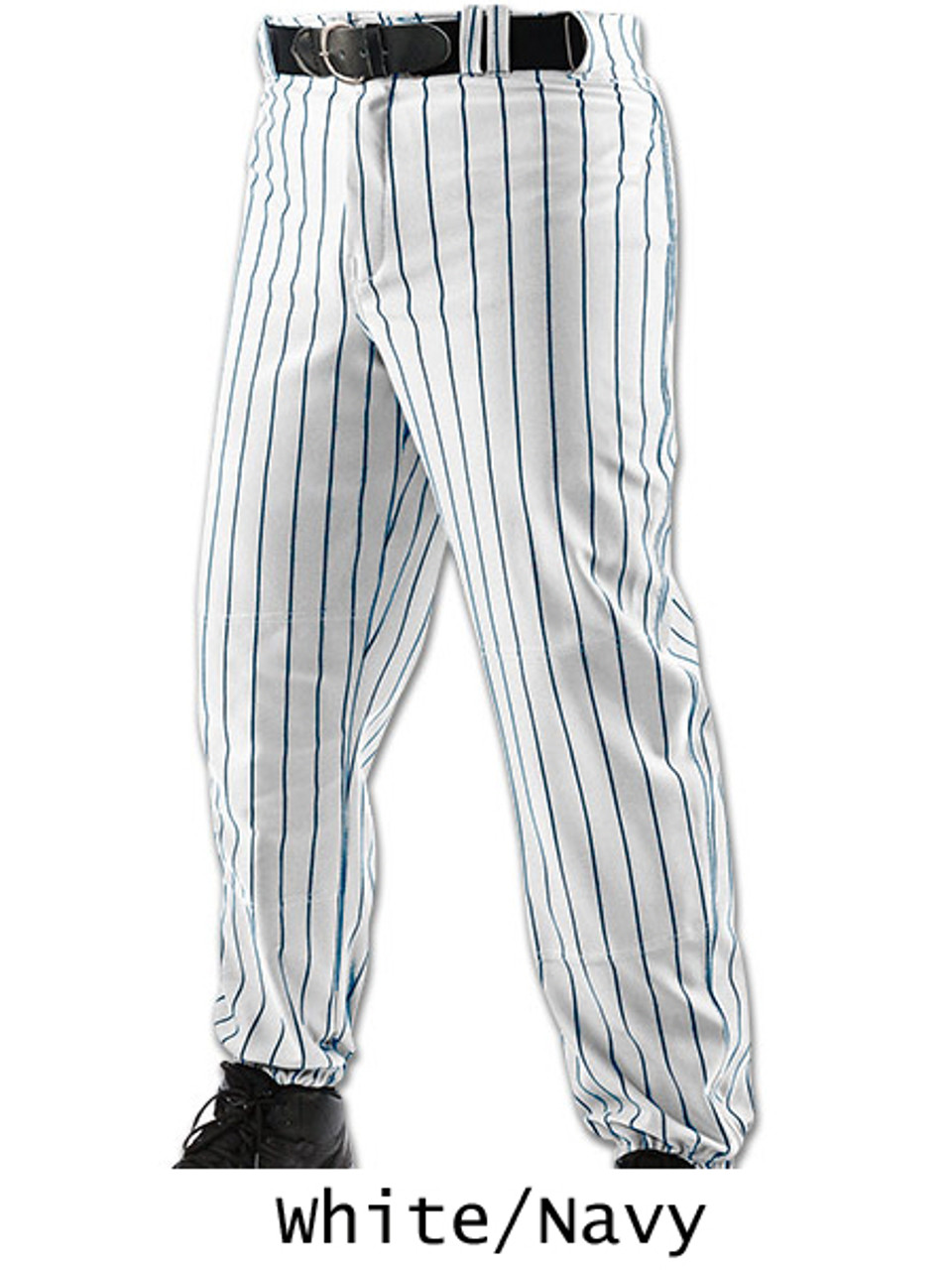 Youth & Adult Pinstripe Button Front Baseball Jersey – White/Royal - Blank  Jerseys