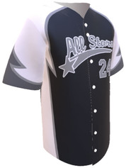 Control Series Premium - Adult/Youth "All Star" Custom Sublimated Button Front Baseball Jersey