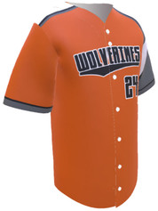 Control Series Premium - Adult/Youth "Wolverine" Custom Sublimated Button Front Baseball Jersey