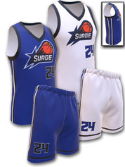 Control Series - Womens/Girls "Lightning" Custom Sublimated Reversible Basketball Set