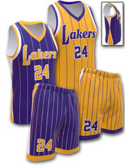 Control Series - Womens/Girls "Laker" Custom Sublimated Reversible Basketball Set