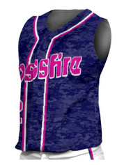 Control Series Premium - Womens/Girls "Rapid Fire" Custom Sublimated Sleeveless Button Front Softball Jersey