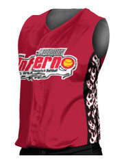 Control Series Premium - Womens/Girls "Side Flames" Custom Sublimated Sleeveless Button Front Softball Jersey