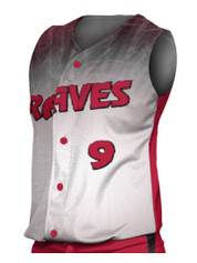 Control Series Premium - Womens/Girls "Smash Hit" Custom Sublimated Sleeveless Button Front Softball Jersey