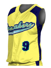 Control Series Premium - Womens/Girls "Rise" Custom Sublimated Sleeveless Button Front Softball Jersey