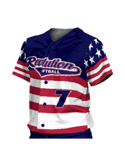 Control Series Premium - Womens/Girls "Charged - United We Stand" Custom Sublimated Button Front Softball Jersey