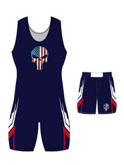 Adult/Youth "Tombe" Custom Sublimated Wrestling Singlet with Grappler Shorts