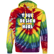 Printed Tie-Dye Pullover Hoodie