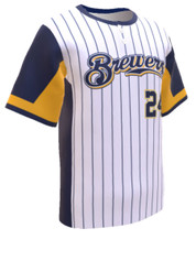 Control Series Premium - Adult/Youth "Brewer" Custom Sublimated 2 Button Baseball Jersey