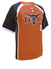 Control Series Premium - Adult/Youth "Longhorn" Custom Sublimated 2 Button Baseball Jersey