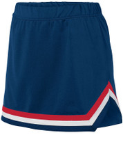 Womens "Exuberance" V-notch Cheer Skirt With Three Color Trim