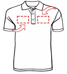 Warm up decoration upper chest custom logos polos all sports