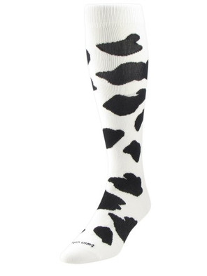 Cow Print Over the Calf Softball Sock