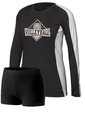 Womens "Grace" Volleyball Uniform Set with Tight Fit Shorts