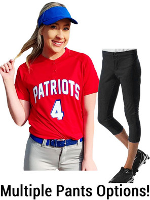 Womens/Girls "Splitter" Two-Button Softball Uniform Set
